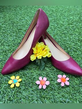 Cole Haan Magenta Leather Pointed Pumps Heels 7.5B